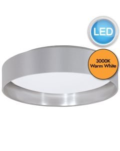 Eglo Lighting - Maserlo 2 - 99543 - LED White Grey Flush Ceiling Light