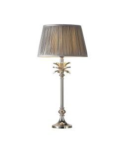Endon Lighting - Leaf - 91225 - Nickel Charcoal Table Lamp With Shade
