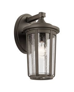 Quintiesse - Fairfield - QN-FAIRFIELD-L-OZ - Olde Bronze Clear Seeded Glass IP44 Outdoor Wall Light