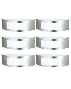 Set of 6 Camden - Stainless Steel Curved Outdoor Wall Light