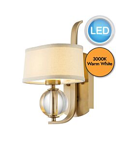 Quoizel Lighting - Gotham - QZ-GOTHAM1-BB - LED Brushed Brass Clear Glass Cream Wall Light