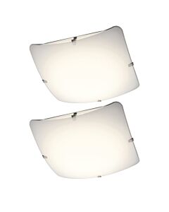 Set of 2 Eden - Frosted Glass Flush LED Ceiling Lights
