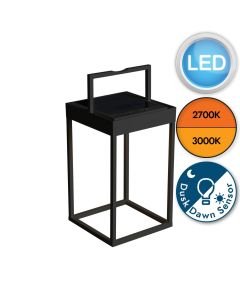 Konstsmide - Portofino - 7815-750 - LED Black IP54 Solar Outdoor Portable Lamp