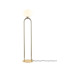 Nordlux - Shapes - 2120074035 - Brushed Brass Opal Glass Floor Lamp