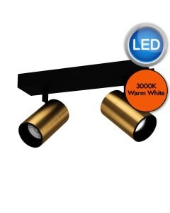 Eglo Lighting - Cumaribo - 390083 - LED Black Brass 2 Light Ceiling Spotlight