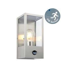 Saxby Lighting - Breton - 97820 - Stainless Steel Clear Glass IP44 Outdoor Sensor Wall Light