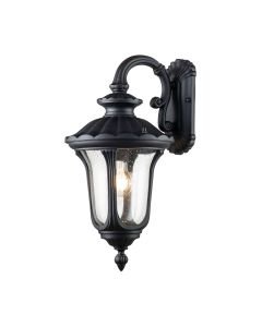 Elstead Lighting - Chicago - CC2-S-BK - Black Clear Seeded Glass IP44 Outdoor Wall Light