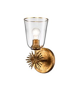 Elstead Lighting - Staring - STARING-1WB-DG-CLEAR - Distressed Gold Clear Glass Wall Light