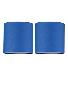 Set of 2 Royal Blue Textured Cotton 17cm Table Lamp Shades