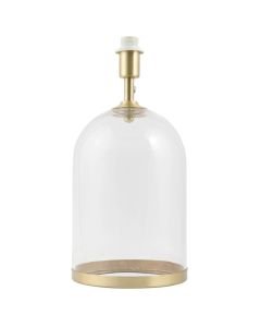 Large Satin Brass and Glass Cloche Table Lamp Base