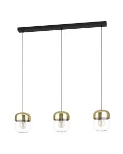 Eglo Lighting - Maryvilla - 900551 - Black Bronze Clear Glass 3 Light Bar Ceiling Pendant Light