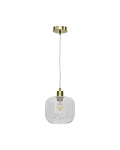 Bletch - Clear Glass with Satin Brass Pendant Fitting