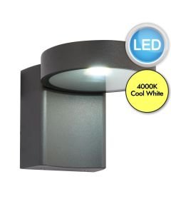 Saxby Lighting - Oreti - 67695 - LED Anthracite Clear Glass IP44 Outdoor Wall Light