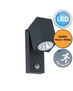Eglo Lighting - Sakeda - 96287 - LED Anthracite IP44 Outdoor Sensor Wall Light