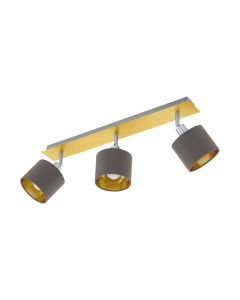 Eglo Lighting - Valbiano - 97538 - Brushed Brass Satin Nickel Cappuccino 3 Light Ceiling Spotlight