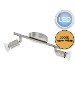 Eglo Lighting - Buzz-LED - 92596 - LED Satin Nickel 2 Light Ceiling Spotlight