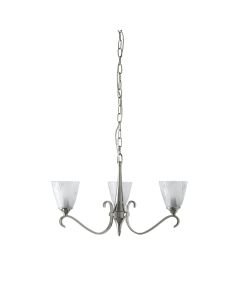 Interiors 1900 - Columbia - 63440 - Nickel Clear Frosted Glass 3 Light Ceiling Pendant Light