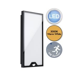 Eglo Lighting - Casazza - 99521 - LED Black White IP44 Outdoor Sensor Wall Light
