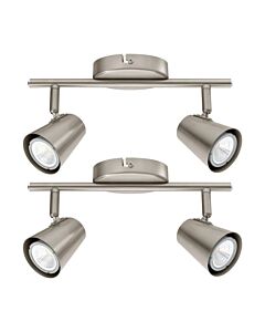 Set of 2 Travale - Satin Nickel 2 Way Adjustable Spotlight Fittings
