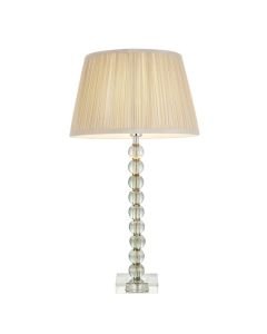 Endon Lighting - Adelie - 100344 - Green Tint Crystal Glass Nickel Oyster Table Lamp With Shade