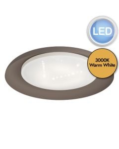 Eglo Lighting - Penjamo - 99704 - LED Mocha White 3 Light Flush Ceiling Light