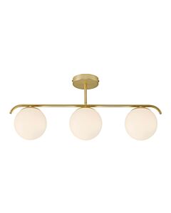 Nordlux - Grant - 2010583035 - Brushed Brass Opal Glass 3 Light Bar Ceiling Pendant Light