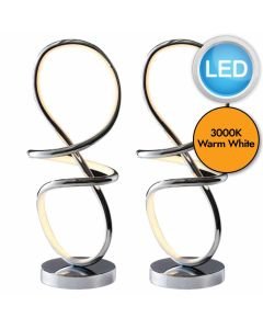 Set of 2 Twist - Polished 10W LED Table Lamps