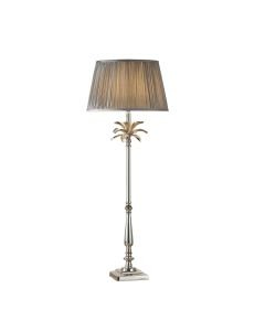 Endon Lighting - Leaf - 91157 - Nickel Charcoal Table Lamp With Shade