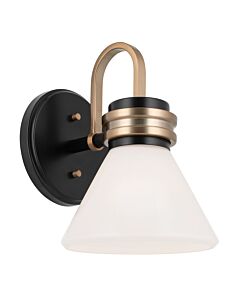 Kichler Lighting - Farum - KL-FARUM1-BK - Black Light Bronze Opal Glass IP44 Bathroom Wall Light