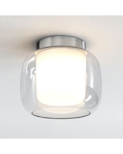 Astro Lighting - Aquina 240 - 1450003 - Chrome & Clear & White Glass Bathroom Ceiling Flush Light