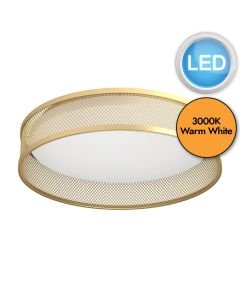 Eglo Lighting - Luppineria - 900796 - LED Brass White Flush Ceiling Light