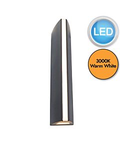 Lutec - Leo - 5192701335 - LED Dark Grey Opal Glass IP54 Outdoor Wall Washer Light