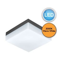 Eglo Lighting - Sonella - 94872 - LED Anthracite White IP44 Outdoor Ceiling Flush Light