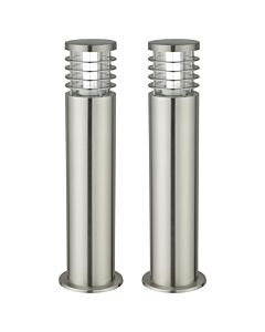Set of 2 Bloom - Brushed Stainless Steel Outdoor Post Lights