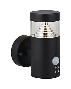 Pyramid - Black LED Outdoor Motion Sensor Wall Light