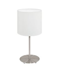 Eglo Lighting - Pasteri - 95725 - Satin Nickel White Table Lamp With Shade