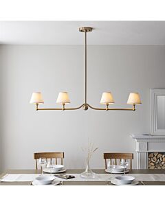 Endon Lighting - Santiago - 115002 - Aged Brass Vintage White 4 Light Bar Ceiling Pendant Light