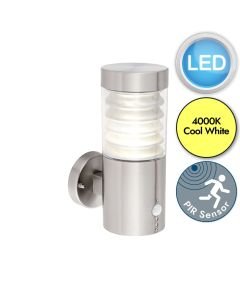 Endon Lighting - Equinox - 72916 - LED Stainless Steel Clear IP44 Outdoor Sensor Wall Light