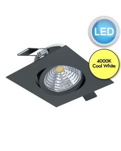 Eglo Lighting - Saliceto - 33394 - LED Black Clear Glass Recessed Ceiling Downlight