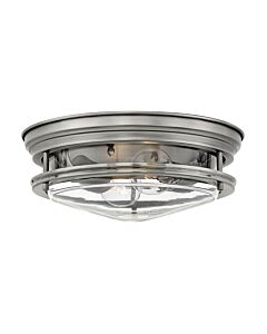 Quintiesse - QN-HADRIAN-FS-AN-CLEAR - Hadrian 2 Light Flush Mount - Clear Glass - Antique Nickel