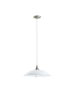 Eglo Lighting - Lazolo - 91496 - Satin Nickel White Glass Ceiling Pendant Light