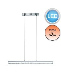 Eglo Lighting - Cardito 1 - 93626 - LED Chrome Clear Glass 6 Light Touch Bar Ceiling Pendant Light