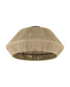 Eglo Lighting - Alderney - 43784 - Black Natural Paper String Flush Ceiling Light
