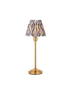 Endon Lighting - Rise - 120754 - Vintage Brass Grey Table Lamp With Shade