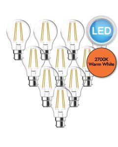 10 x 6.8W LED B22 Filament Light Bulbs - Warm White