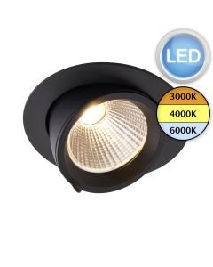 Saxby Lighting - Axial CCT - 108293 - LED Black Clear Recessed Ceiling Downlight