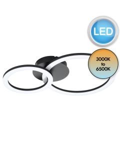 Eglo Lighting - Parrapos-Z - 900322 - LED Black White Flush Ceiling Light