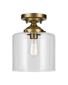 Kichler Lighting - Winslow - KL-WINSLOW-SF-NBR - Natural Brass Clear Seeded Glass Flush Ceiling Light