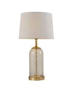 Endon Lighting - Wistow - 91215 - Solid Brass Clear Crystal Glass Natural Table Lamp With Shade