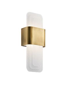 Kichler Lighting - Serene - KL-SERENE-LED-W-NBR - LED Natural Brass Clear Textured Glass Wall Washer Light